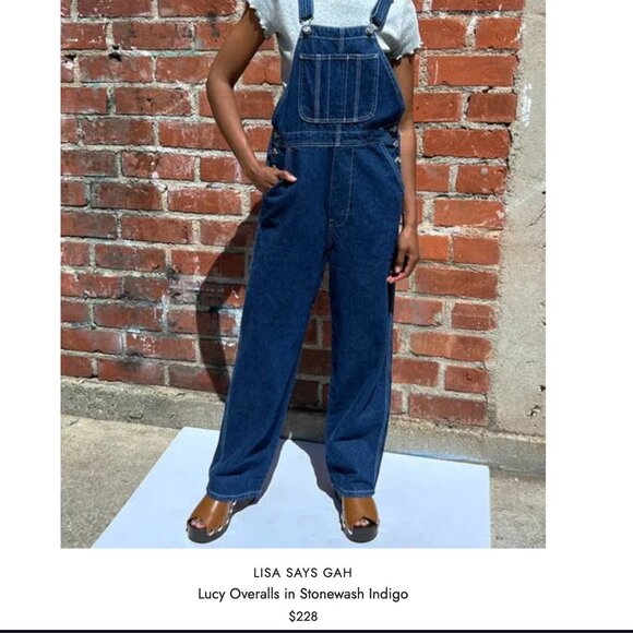Lisa Says Gah Denim Overalls Lucy in Stonewash Size L - Picture 6 of 6